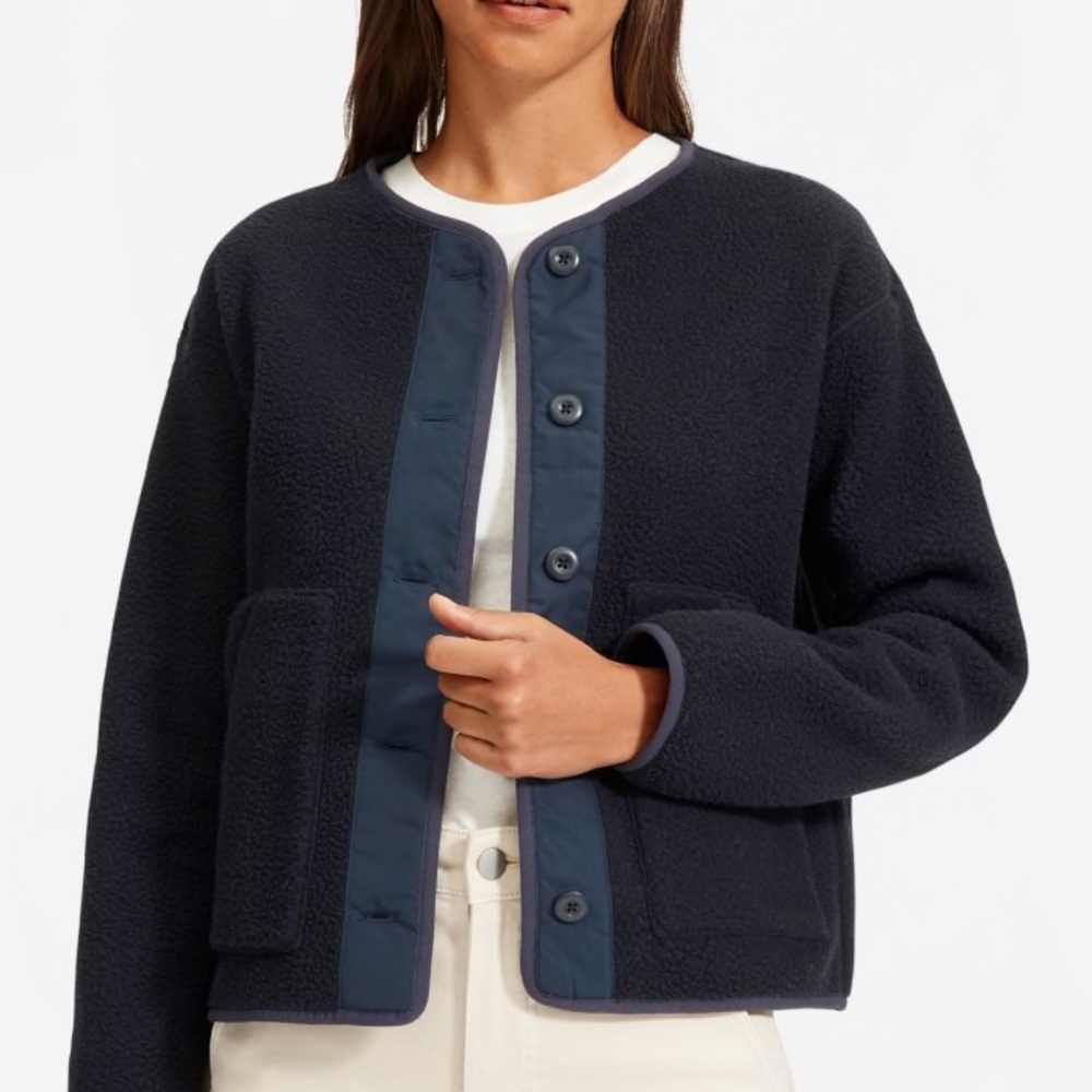 Everlane: The Renew Teddy Liner in Navy (NWOT)